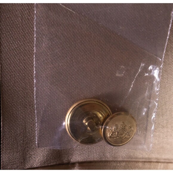 Stafford Two Gold Tone Button Blazer Jacket Brown 41R Sport Coat Solid Wool - Picture 11 of 14